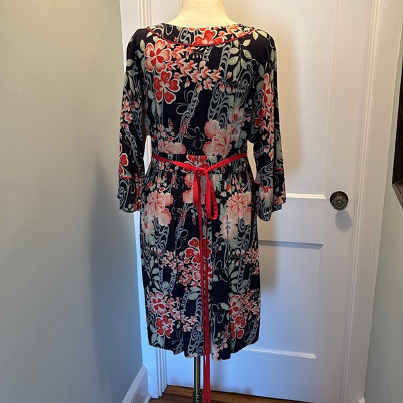 Lucky Brand Floral Empire Waist Side Zip Dress Size: Large - Picture 3 of 8